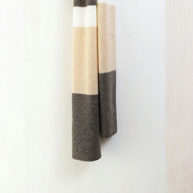 【UTO アウトレット 40%OFF】天使の3色ボーダー マフラー コーヒービーン 最高級 カシミヤ 100% 日本製