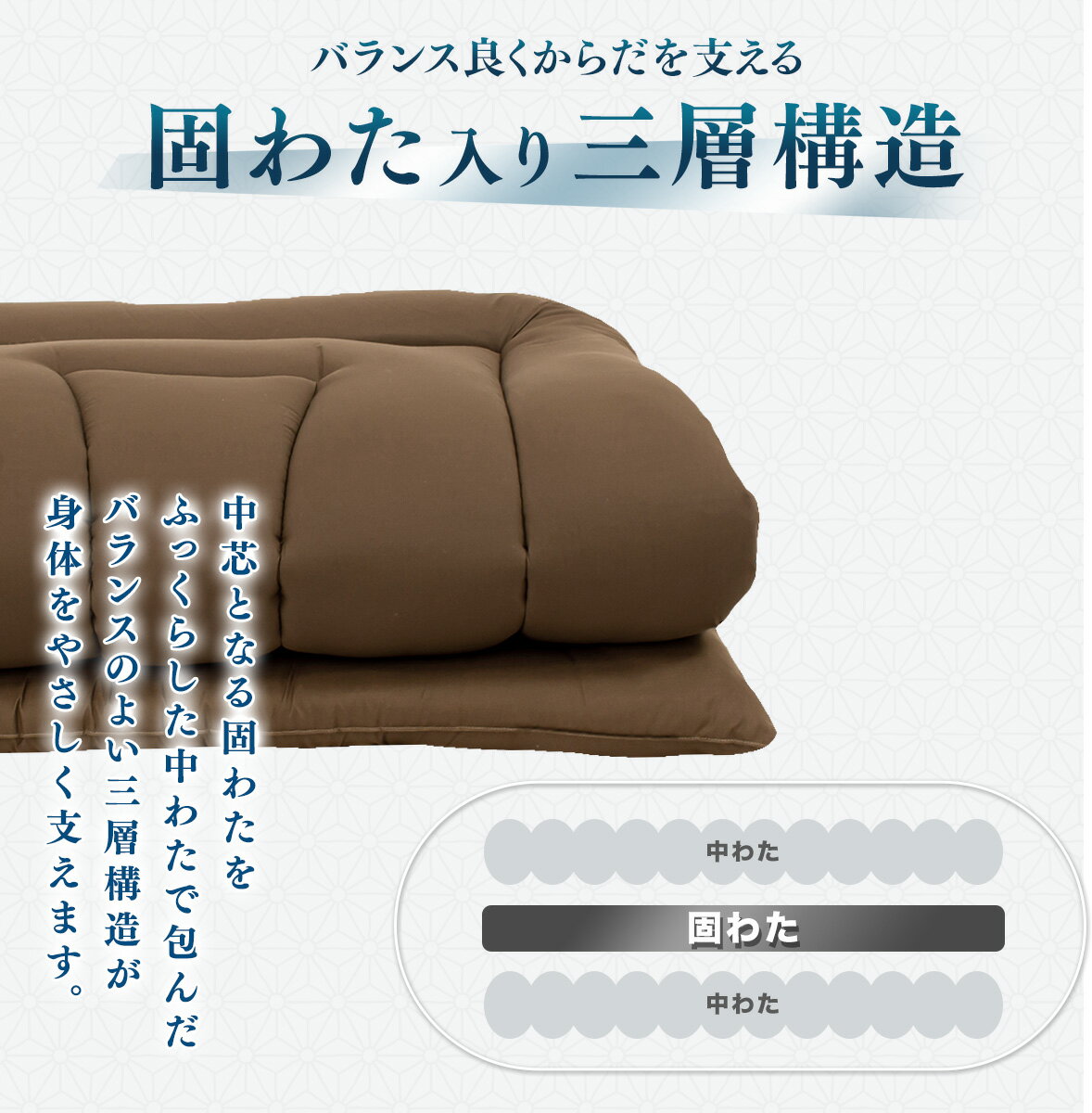 【メーカー直送品】【絢 aya】日本製 軽量 敷き布団 シングルロング セミダブルロ...