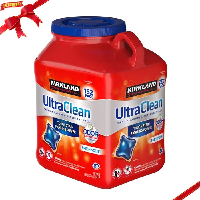 カークランドシグネチャー ウルトラ クリーン Ultra Clean 固形洗濯洗剤 152個パック ゼリー状 コストコ 【送料無料】のサムネイル