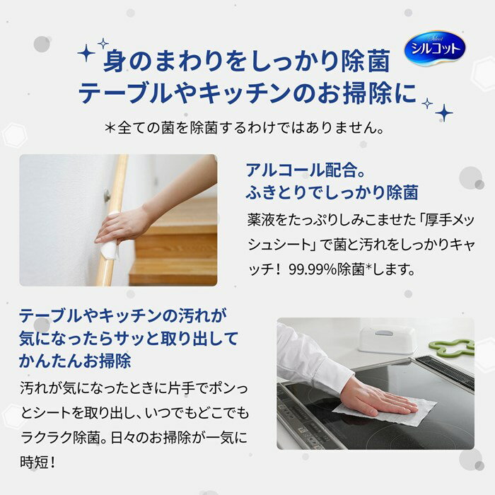 シルコット 99.99%除菌 ウエットティッシュ 詰め替え 40枚 x 18個パック 家庭用 まとめ買い 衛生管理 掃除用 人気