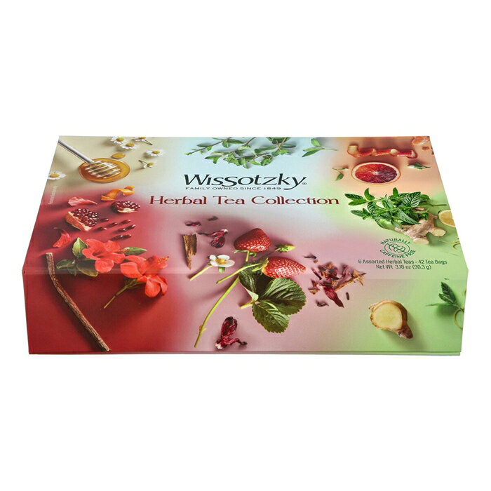 雑貨通販店ユートピアのWISSOTZKY ハーブティー カジュアルギフトボックス 6種 x 7バッグ 詰め合わせ ノンカフェイン ギフト 輸入 飲み比べ｜アングル2