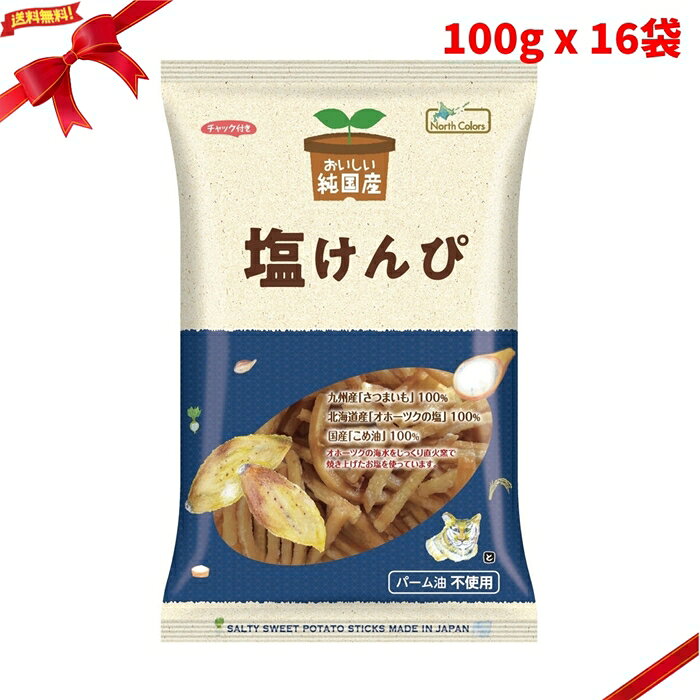 ノースカラーズ 純国産 塩けんぴ 100g x 16袋 芋菓子 さつま芋 塩味 おやつ チャック付き