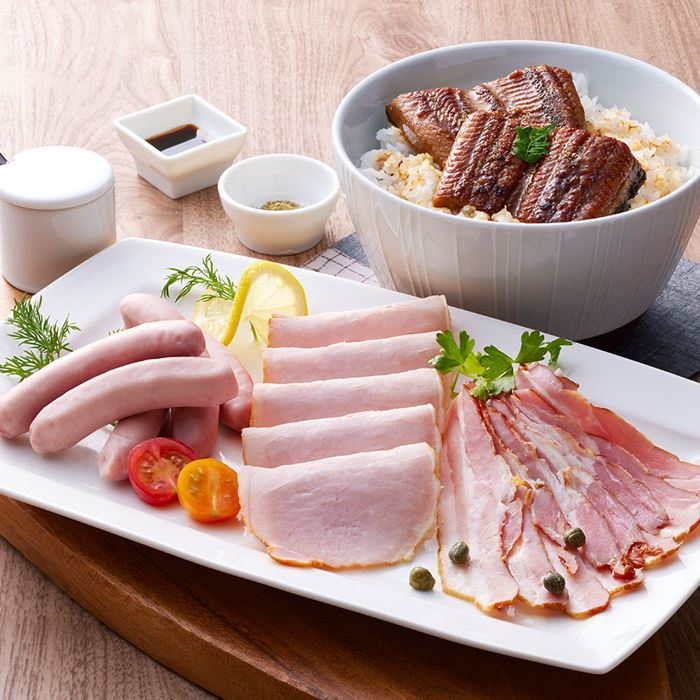 うなぎ蒲焼＆三田屋総本家ハム詰合せ(うなぎ蒲焼×8 ロースハムスライス×2 スモーク...