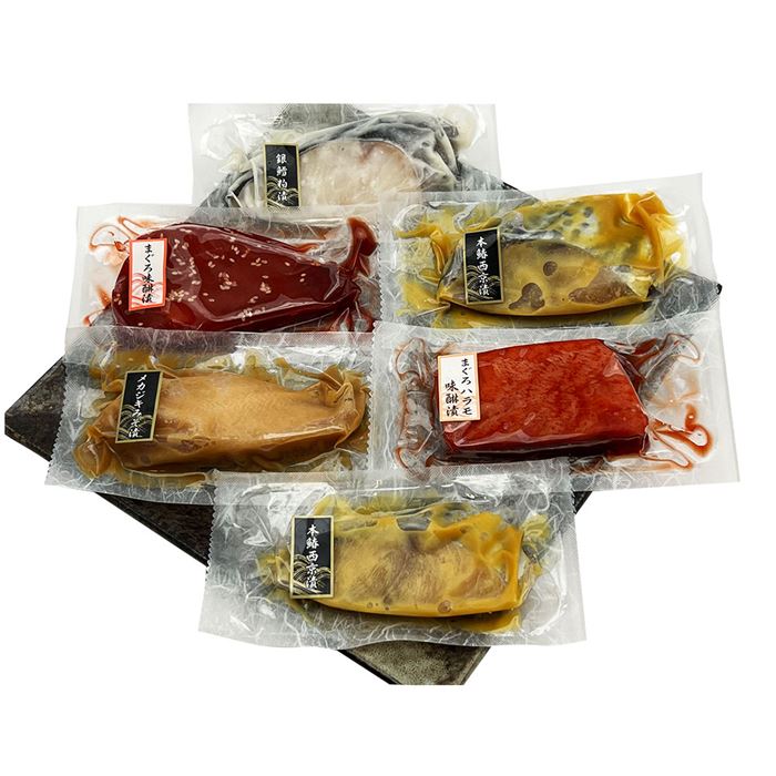 静岡 焼津いまる井川商店 漬け魚4種セット (本鰆×4 銀だら×2 メカジキ×2 まぐろ×2 ...