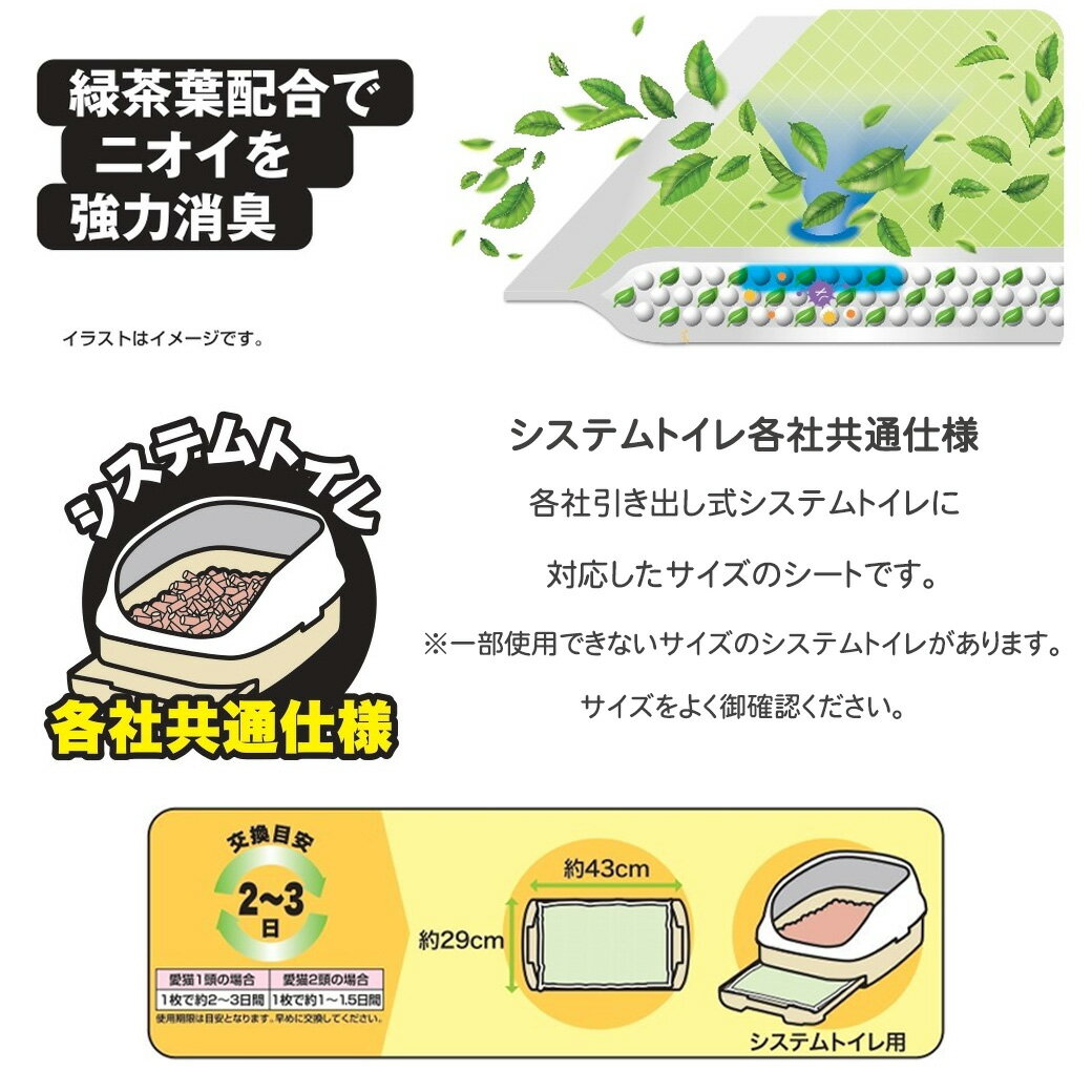 コーチョー システムトイレ用 ネオシーツ ST グリーンティー 20枚