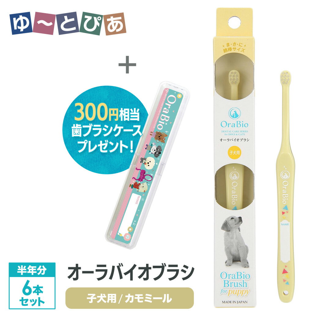 樂天商城 - BYRON OraBio オーラバイオブラシ 子犬用 6本セット 歯ブラシケース付
