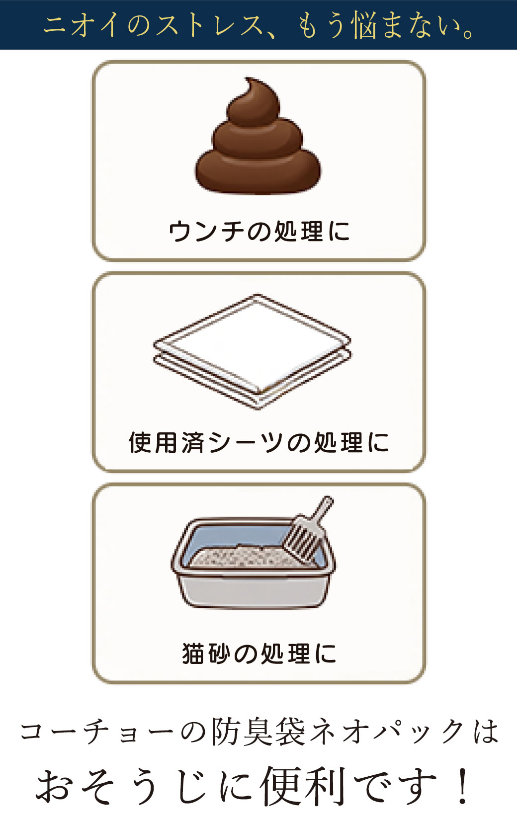 ゆーとぴあ〜猫用品専門店のコーチョー ネオパック Sサイズ 200枚×3箱セット｜アングル2
