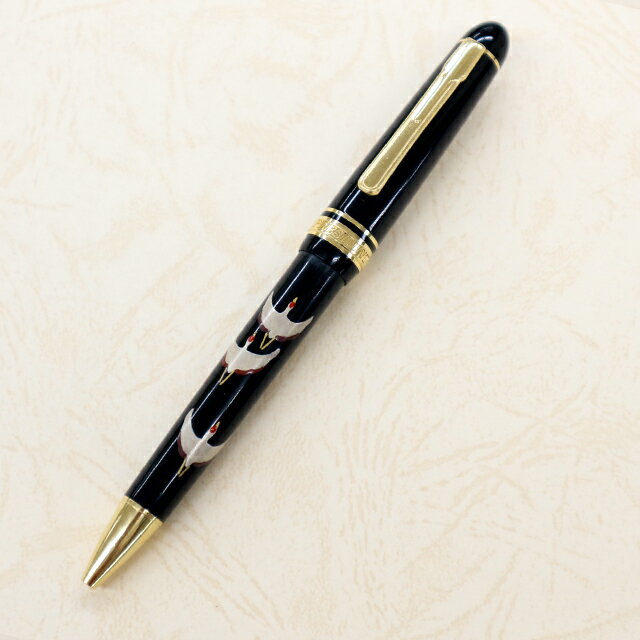 會津蒔絵ボールペン（鶴）栄町オサダ 会津研出蒔絵 中字 贈答用 プレゼント　 受注生産：納期約30日