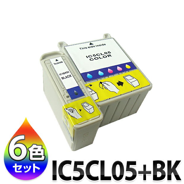Rakuten - インク IC5CL05 + IC1BK05 汎用 IC05 互換 インクカートリッジ 6色セット セット