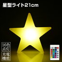 インテリアライト 星 幅21cm 全16色 充電式 リモコン付属 防水 調光 LED 照明 ランタン パーティ クリスマス クラブ オブジェ アウトドア 間接照明 バー ギフト 飾り ルームライト