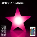 インテリアライト 星 幅58cm 全16色 充電式 リモコン付属 防水 調光 LED 照明 ランタン パーティ クリスマス クラブ オブジェ アウトドア 間接照明 バー ギフト 飾り ルームライト