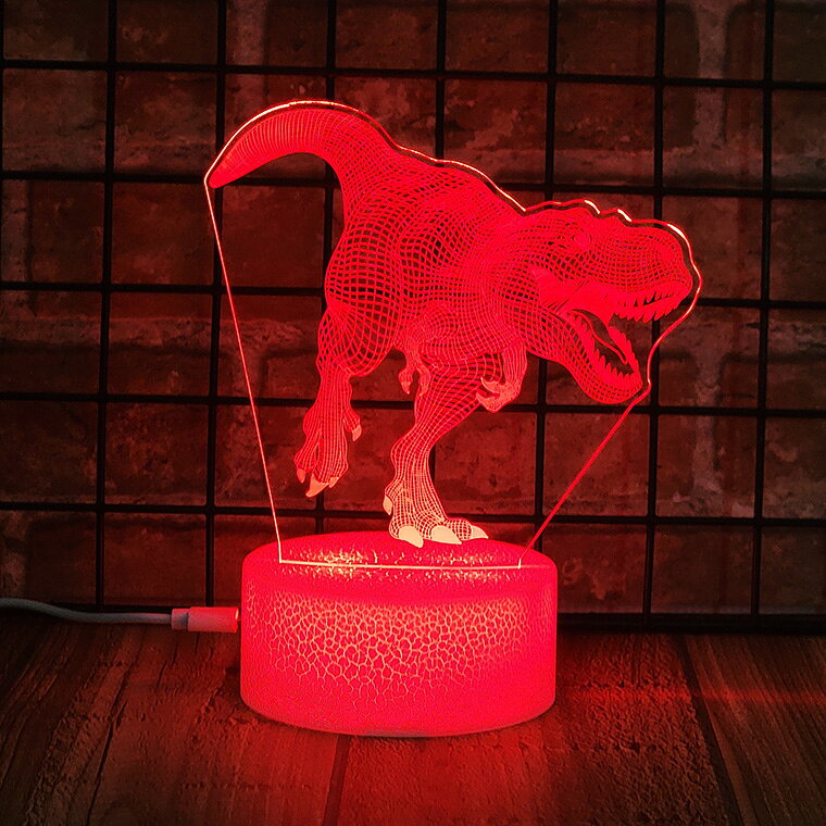 3D ライト ランプ ティラノサウルス 恐竜 イリュージョン テーブルランプ ナイトライ 電池式 USB電源 インテリア照明 間接照明 3Dランプ 3Dスタンドライ プレゼント ベッドサイドライト スタンドライト 贈り物 ギフト かわいい 子供部屋 おしゃれ [2]