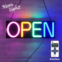 LED ネオン看板 ネオンサイン OPEN オープン 置き/吊り下げ両用 W50×H18cm 営業中 ...