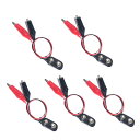 9V バッテリースナップ ワニ口クリップ 付き 角型 9V電池クリップ ソケット 電池 ボックス ホルダー(2)
