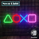 LED ネオンサイン ボタン コントローラー ゲーム 操作 △ ◯ ☓ □ ロングケーブル ネオンライト ネオン管 インテリア ゲーミング game ライト 記号 バー BAR 35×9 緑 赤 青 桃 間接照明 おしゃれ かわいい グッズ カフェ クリスマス 装飾 飾り付け 壁掛け