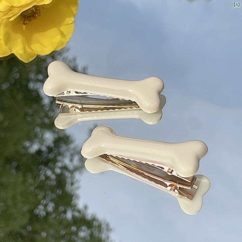 快適 ハート ガーリー キュート クリップ ヘア ボーン クリーム イン スター 2000代 ファッション