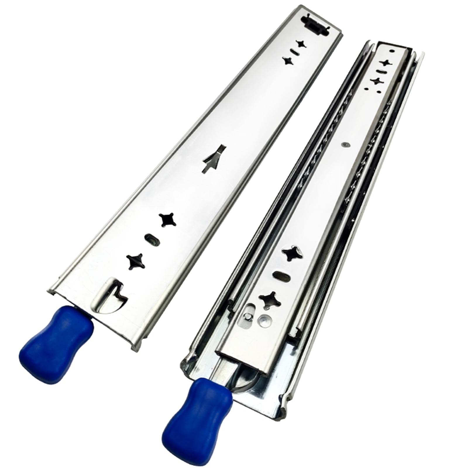 Rakuten - 引き出しスライド 重量用 スライドレール ロック付 1200mm 1500mm 1400mm 1000mm 耐久性 幅53mm 工業 3段 完全な延長 引き出しのスライド 食器棚 k 耐荷重140 車