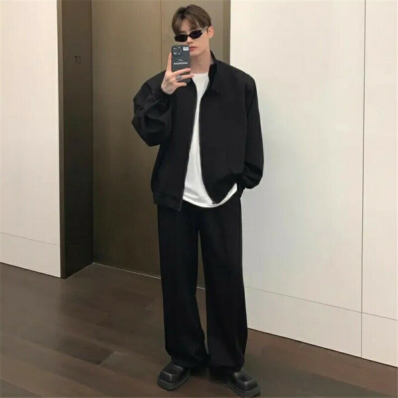 Rakuten - 上下セット メンズ ジャージ セットアップ 韓国風 ゆったり 無地 男性用 おしゃれ スウェットシャツ スウェットパンツ 長袖 春 秋 大きいサイズ ルームウェア 運動着 ジョギング 部屋着