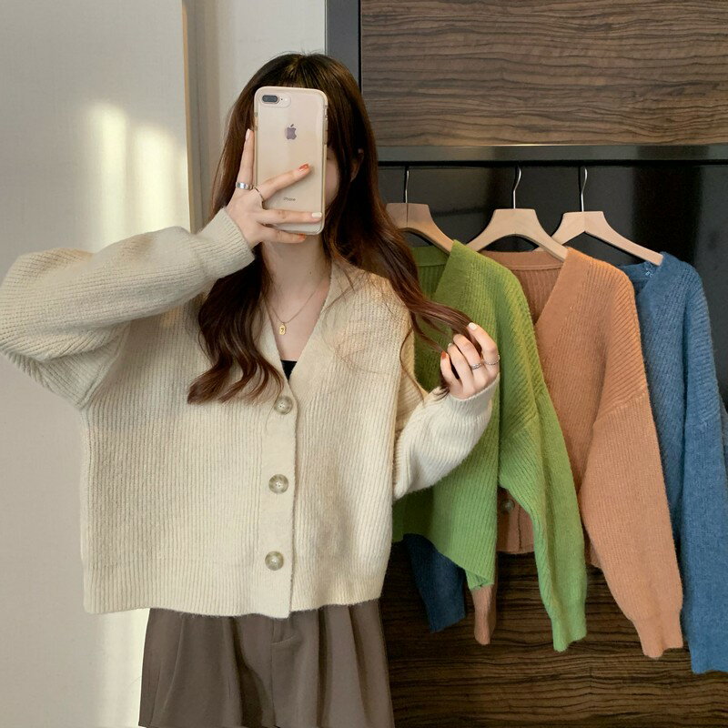 Rakuten - ウールカシミヤ Vネックニットカーディガン カシミヤタッチ Vネック カーディガン レディース 事務服 冷房対策 薄手 オフィス かわいい 女 無地 Vカット 仕事 上品 長袖 軽量 人気
