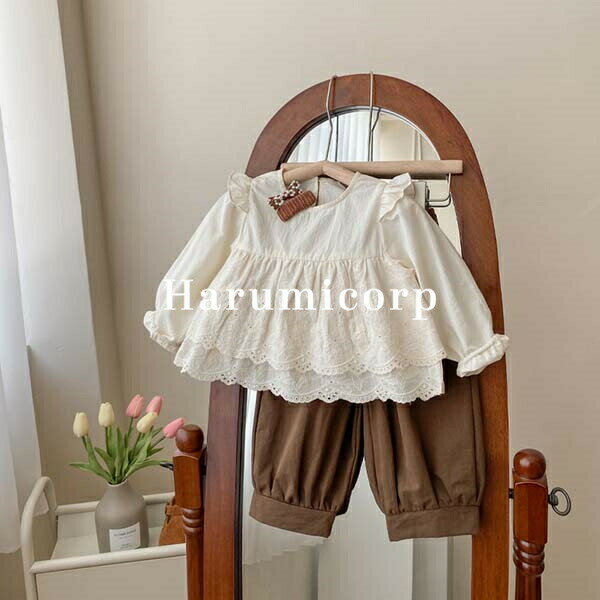 セットアップ キッズ 子供服 女の子 シャツ 長袖 ロングパンツ おしゃれ 可愛い ベビー服 春 秋 上下セット トップス ボトムス 長ズボン 入学 入園 お出かけ 小学生 幼稚園 誕生日