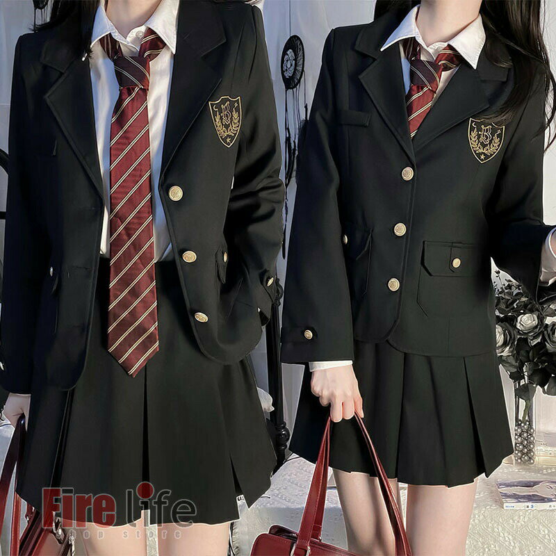 Rakuten - 新作 卒業式 女の子 スーツ 卒業 卒服 入学式スーツ なんちゃって制服 黒ブラックスーツ フォーマル セットアップ 韓国 JK制服 七五三 セミフォーマル プリーツスカート 子供スーツ