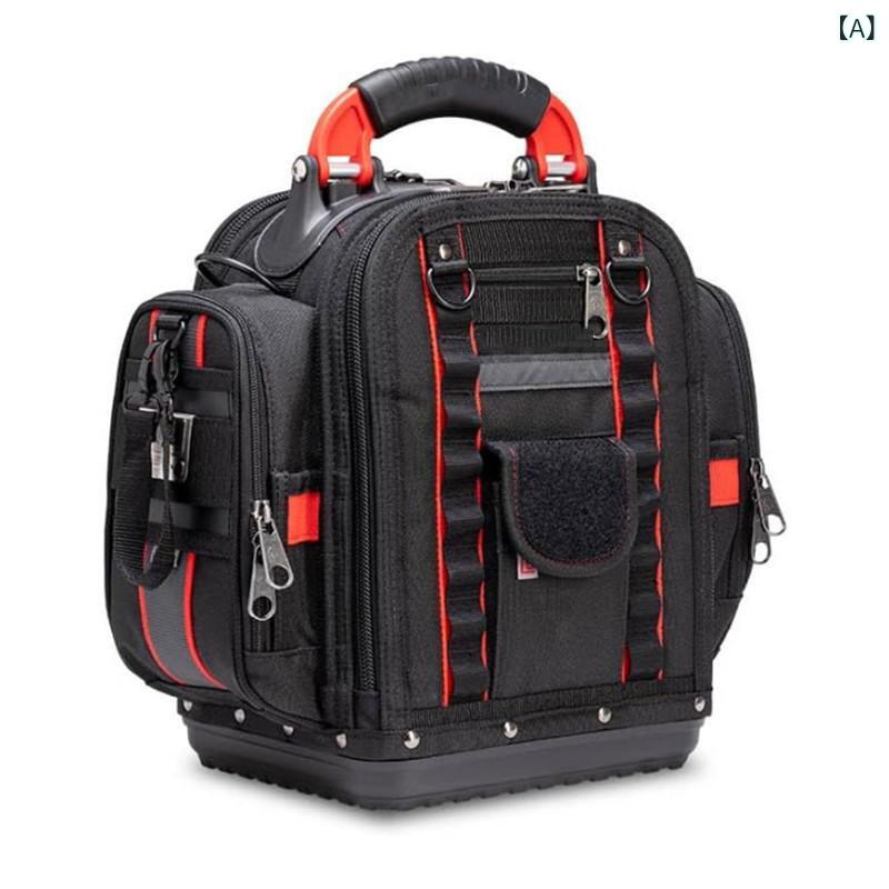 工具リュック 厚手 耐摩耗性 携帯用 手提げ 肩掛け 作業用 プロ用 ツールバッグ 大容量 丈夫 道具収納 整備 多機能 職人向け DIY