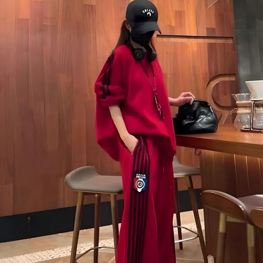 Pants Suit - セットアップ レディース 上下セット 大きいサイズ スウェット 秋物 秋服 秋 スポーツウエア スウェットジャージ セットアップレディース サイドライン 2点セット スウェットパンツ