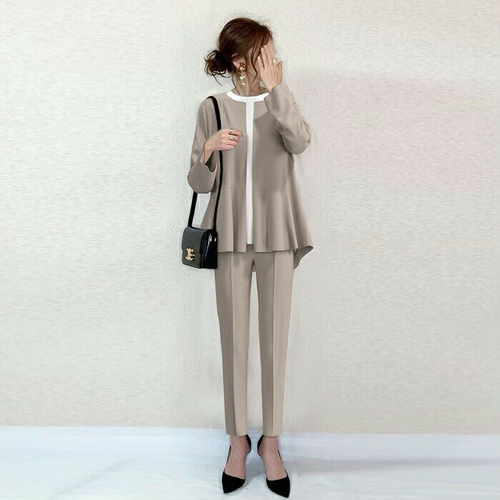 パンツスーツ 入学式 卒業式 母親 ママスーツ フォーマルスーツ 春服 レディース ...