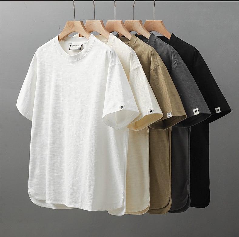 樂天商城 - ロンT メンズ 半袖 無地 100%綿 白 厚手 メンズTシャツ ティーシャツ 丈夫 透けない半袖 綿100% 襟の伸びない シンプル カットソー ルームウェア ビジネスインナー クルーネック