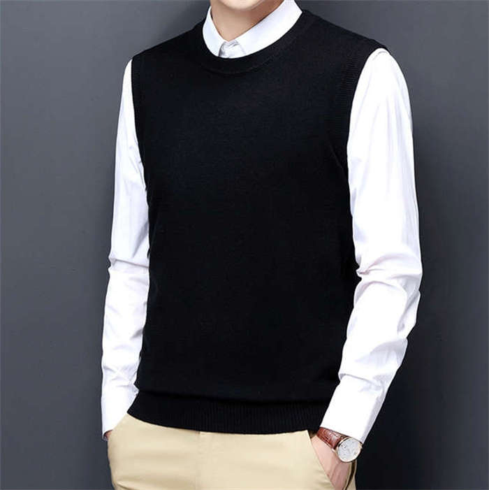 ベスト ニット メンズ ニットベスト トップス 秋冬 ウール混 ウール 洗える 洗濯可 ノーアイロン 紳士 ノースリーブ セーターベスト ジレ シンプル クルーネック セーター 編み上げ