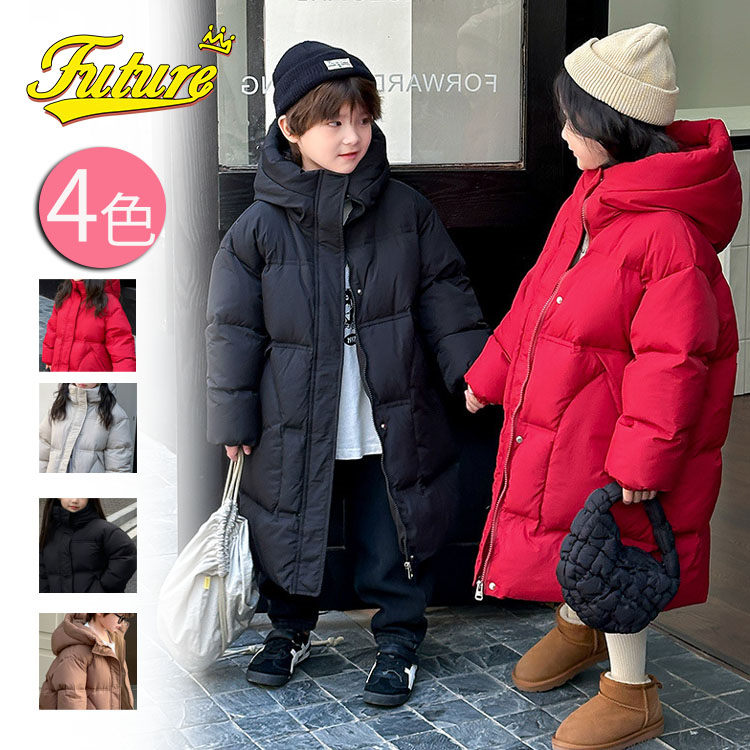 Blousons, Jumpers - ベンチコート ジュニア 女の子 男の子 160 キッズ 暖かい 150 小学生 ロングコート サッカー 中綿ジャケット アウター コート 中綿 風パーカー フード付き ジャケット