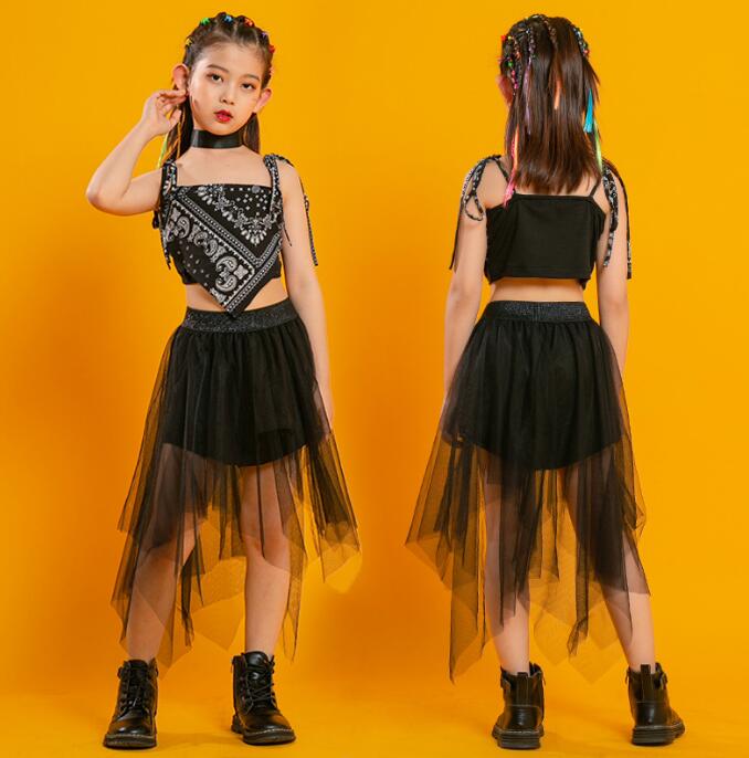 女の子ダンス衣装 ジャズ ヒップホップ 女の子 かっこいい演出服 セットアップ ダ...