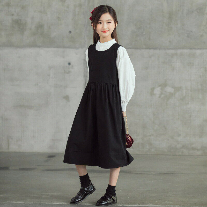 フォーマル ワンピース 女の子 子供制服 ジャンパースカート 長袖シャツ キッズ ジ...