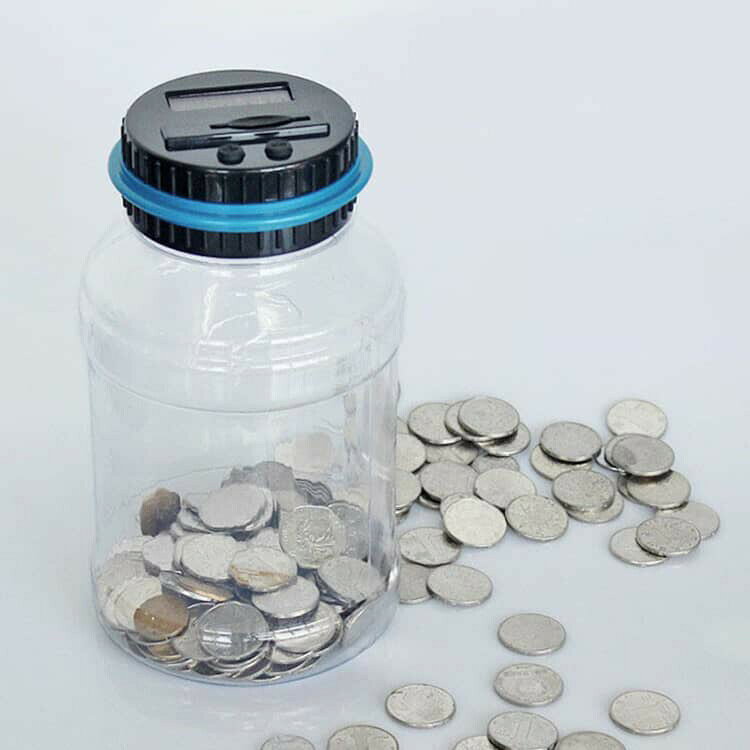 子供 おしゃれ 金箱 貯金箱 かわいい貯金箱 50円 5円貯金箱 表示残高 ブタお札 デジタルカウント付き 透明 セキュリティ 液晶 おもちゃ500円玉100円 硬貨 景 イベント お金 [2]