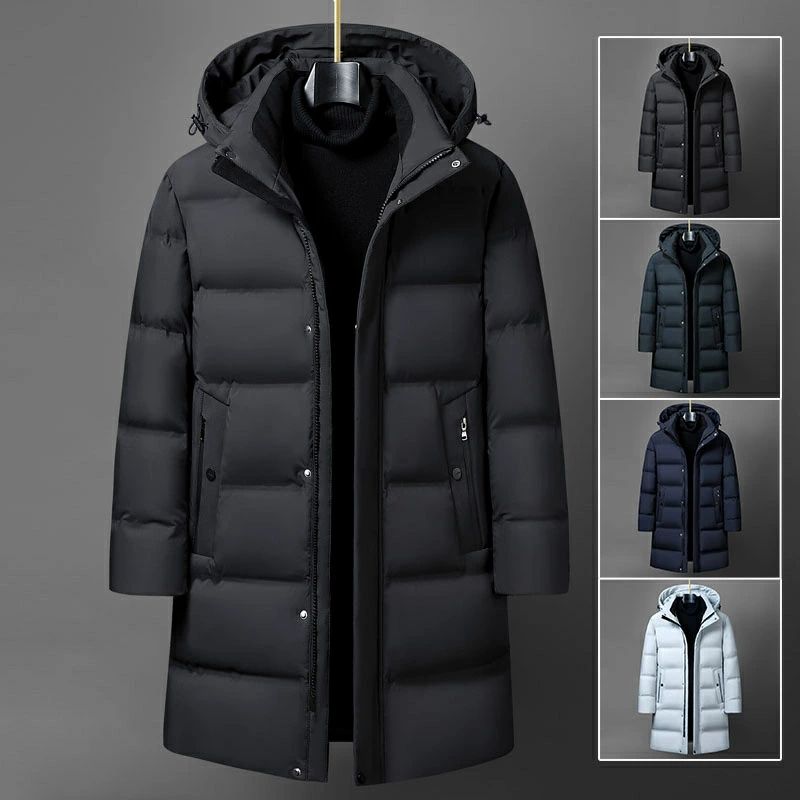 ダウンコート ロング丈 防寒着 メンズ 厚手ジャケット ロングコート 無地 白ダウン 防寒 保温 撥水 コート アウター フード付き アウトドア ロングダウンコート スポーツ観戦 通学 冬着