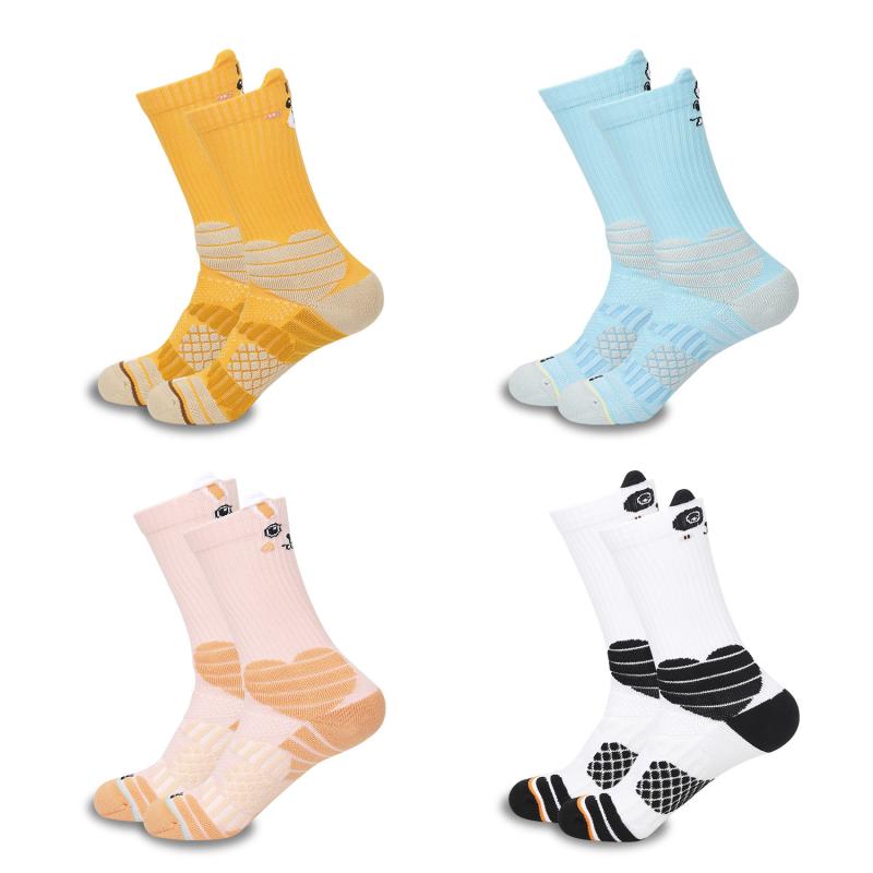 ソックス 男女兼用 ミドル丈 スポーツ靴下 パイル地 クッション性 滑り止め 吸湿速乾 通気性 メッシュ ..