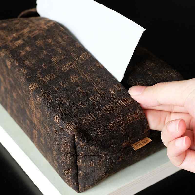 バッグ 旅行 携帯用 綿麻 コットンリネン ジャカード織り 如意紋模様 新中式 エスニック 手提げ 鞄 茶..