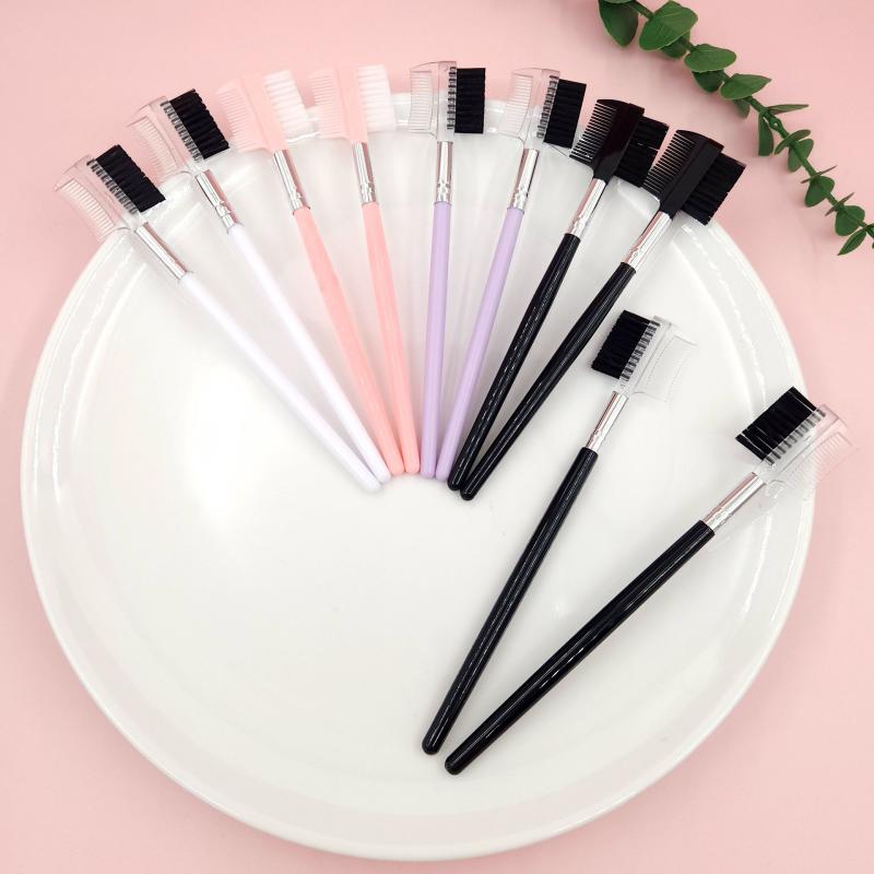 メイクブラシ アイメイク用 化粧道具 ミニ マスカラブラシ アイブロウブラシ マスカラコーム アイブロウコーム キャンディーカラー かわいい 携帯用 コンパクト