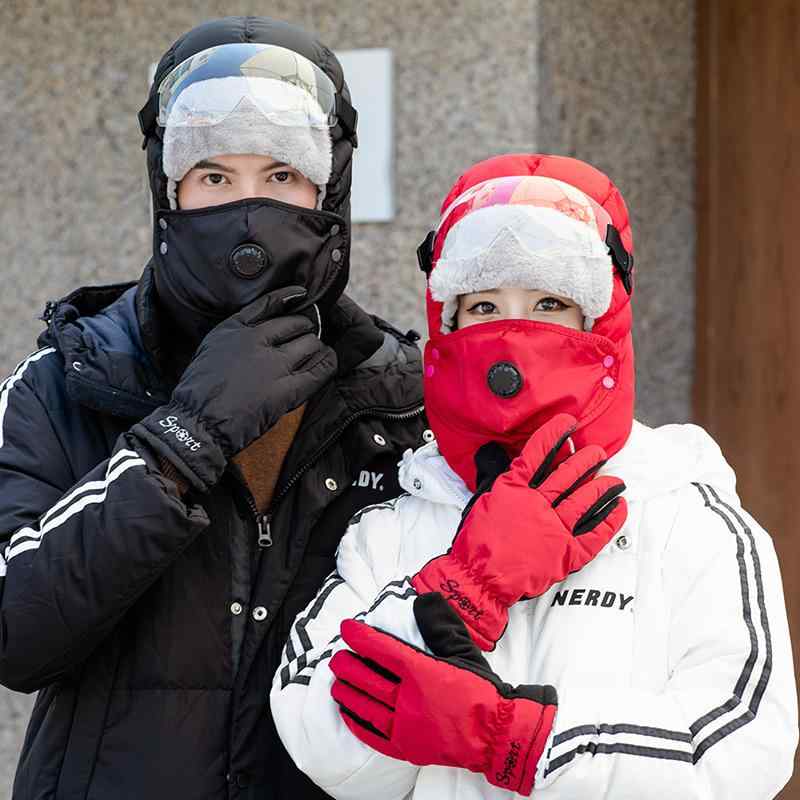 キャップ メンズ レディース フライトキャップ フェイスマスク ゴーグル一体型 ネックウォーマー 呼吸..