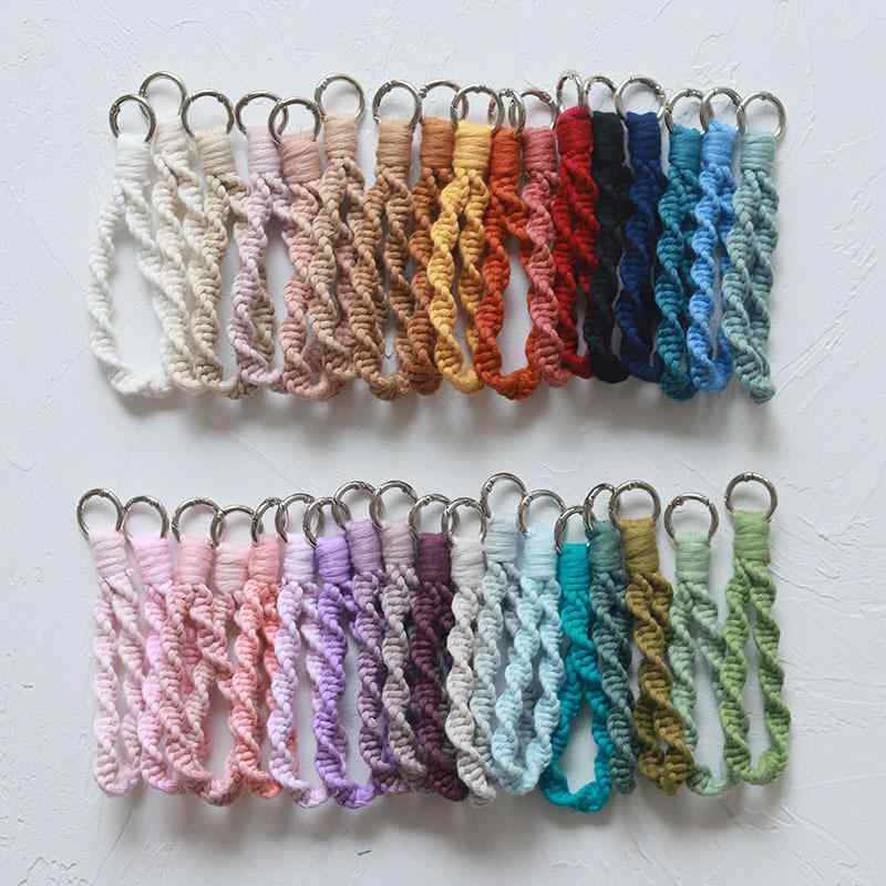 キーホルダー ハンドメイド 上質 ボヘミアン風 北欧テイスト レトロ シンプル ナチュラル スクエアデザ..