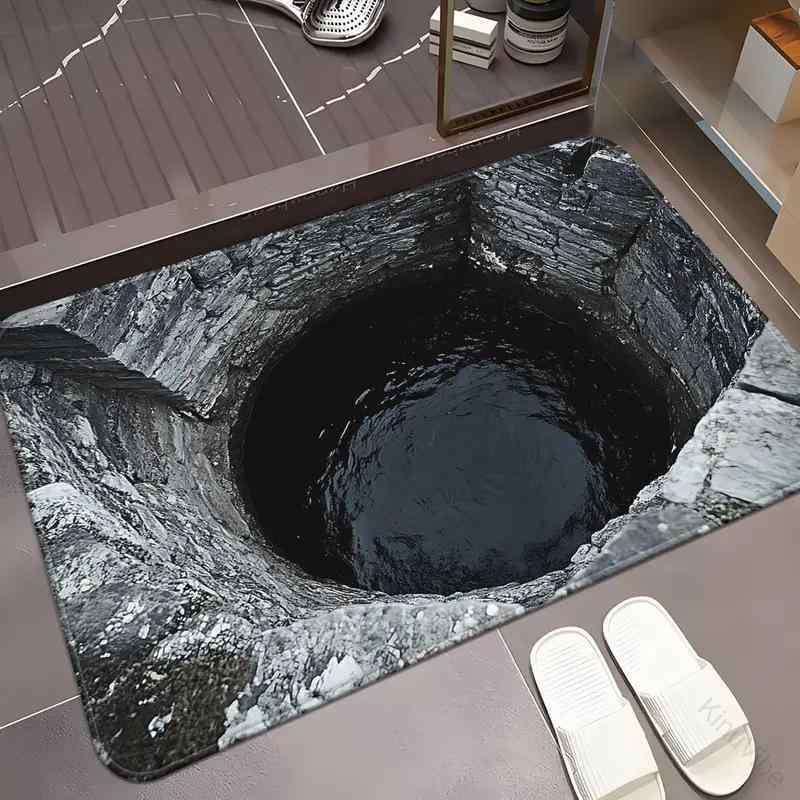 樂天商城 - 3Dトリックアート 玄関マット ワニの落とし穴 吸水速乾 滑り止め 耐摩耗 汚れにくい 洗濯可能 高耐久 屋内屋外 業務用 フロアマット スクエア型 ポリエステル バスマット