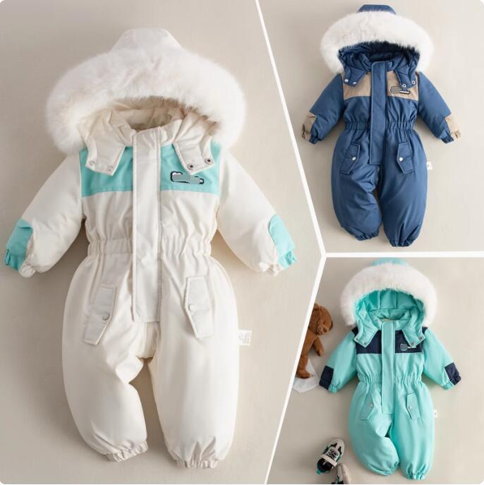 子供スノーウェア オールインワン 厚手 ボードウェア 防寒服 スキーウェア キッズ こども用スキーウェア 防水 暖かい スノーボードウェア 男の子 女の子 スキ スノボー 連体服 スノボ 3