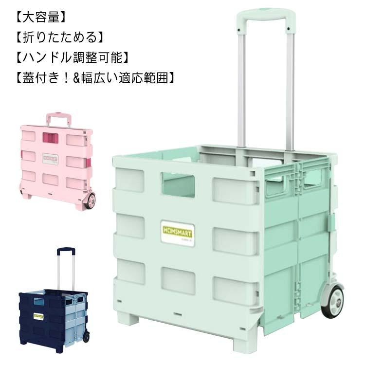 45L 65L 折りたたみ キャリーカート ショッピングカート 2輪 買い物カート 蓋付き ショッピング用 台車 コンパクト キャンプ用 アウトドア