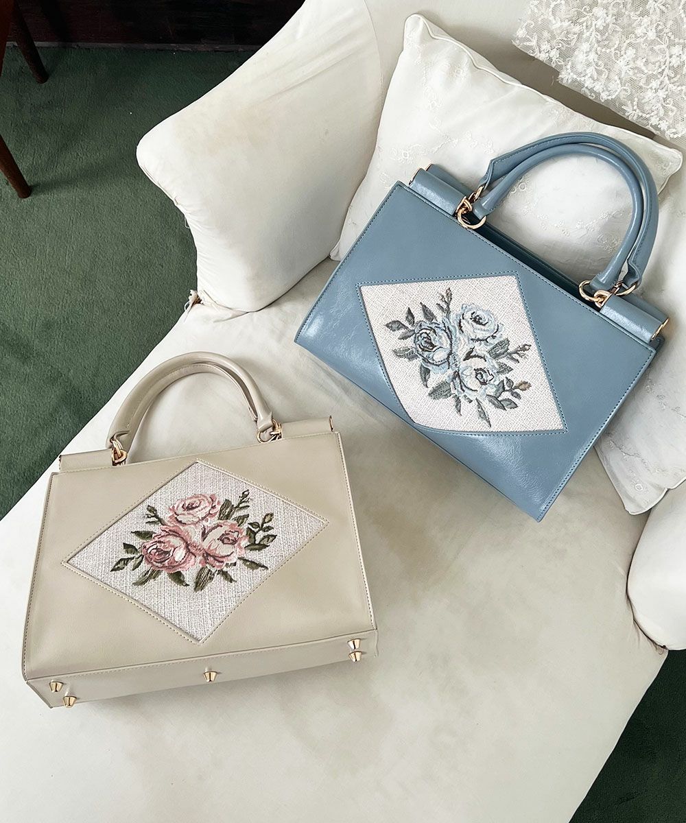 樂天商城 - レディース バッグ ローズ 刺繍 トート クラシカル セレモニー 上品 きれいめ angelus another an