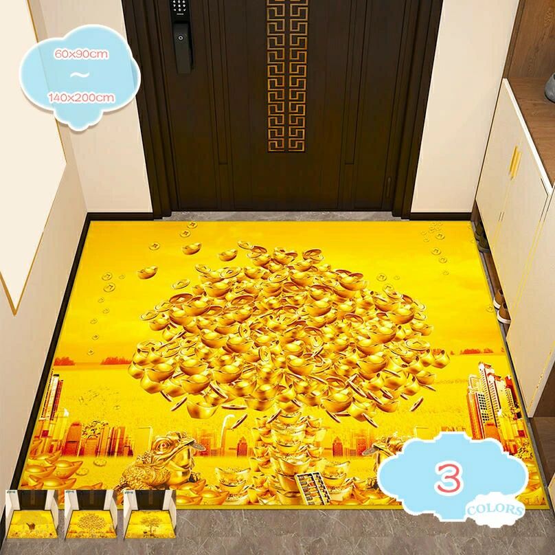 樂天商城 - 玄関マット 洗える 屋外 屋内 風水 開運 金運 エントランス ドアマット 泥落とし 掃除しやすい 業務用 家庭用 ラグ カーペット 滑り止め 耐摩耗性 オフィス ベランダ ェルカム 吸水