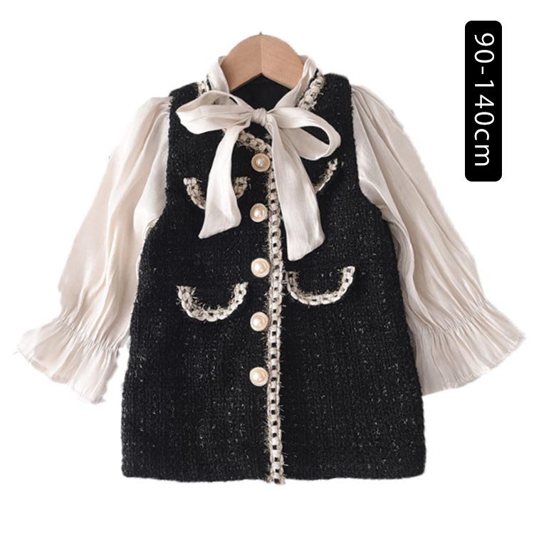 Rakuten - 子供服 女の子 110cm 入学式 ワンピース 100cm ブラック ドレス 黒 140cm 七五三 120cm 130cm キッズ フォーマル服 結婚式 フォーマル 撮影 子 リボン 発表会