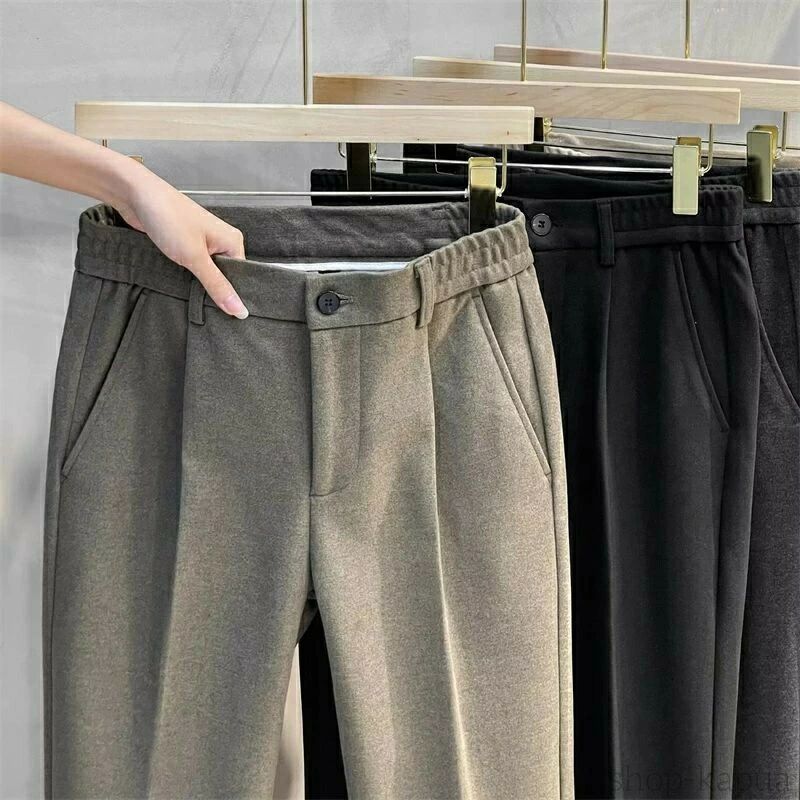 Pants - 男性 オシャレ かっこいい カジュアル メンズ ウール パンツ 秋冬 スリム メンズパンツ ビジネス ズボン 若々しい 長ズボン