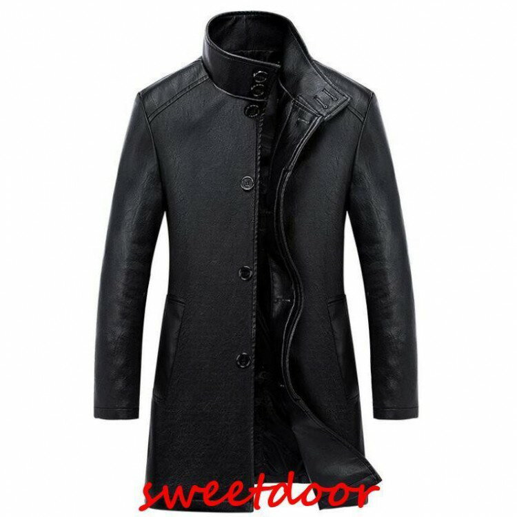 レザーコート メンズ 革ジャン 革コート 皮コート レザーハーフコート 防寒着 防寒 防風 保温 高級感 ..