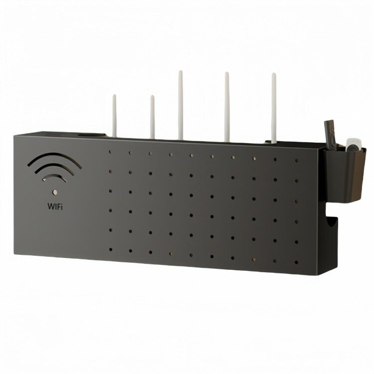 壁掛けWiFiルーター収納ボックス 大容量ハイダーコード管理 ワイヤレス 電源タップ電源 ルーター 目隠..