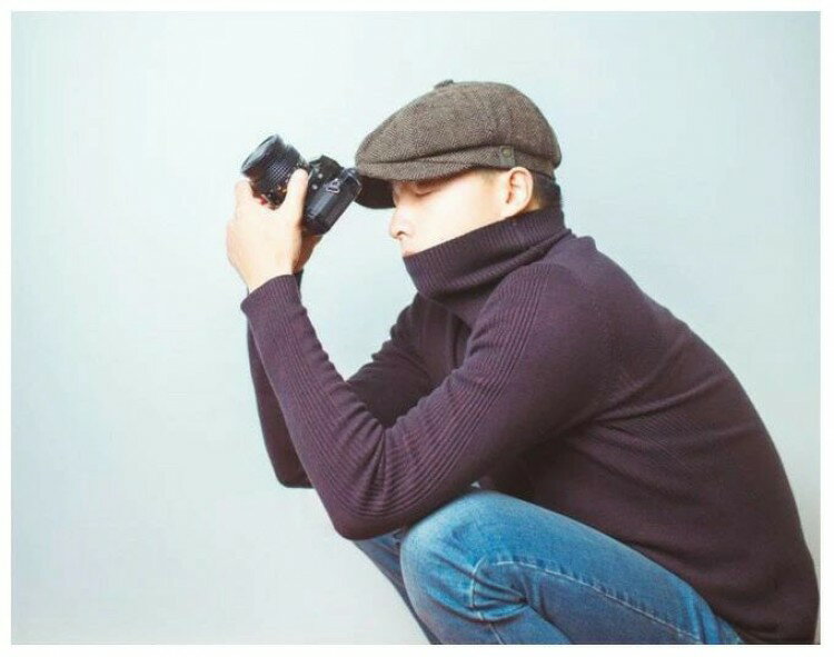 登山 ハット 日よけ 防寒 帽子 XL L M 大きサイズ キャスケット ヘリンボーン ハンチング帽 メンズ(4)